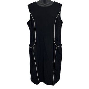 Calvin Klein Dress Women Dress Size 14 Sheath Black Sleeveless Career Scoop Neck